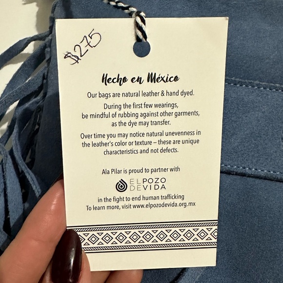 ALA PILAR BAG - BEAUTIFUL SUEDE BLUE - BRAND NEW - Picture 4 of 5